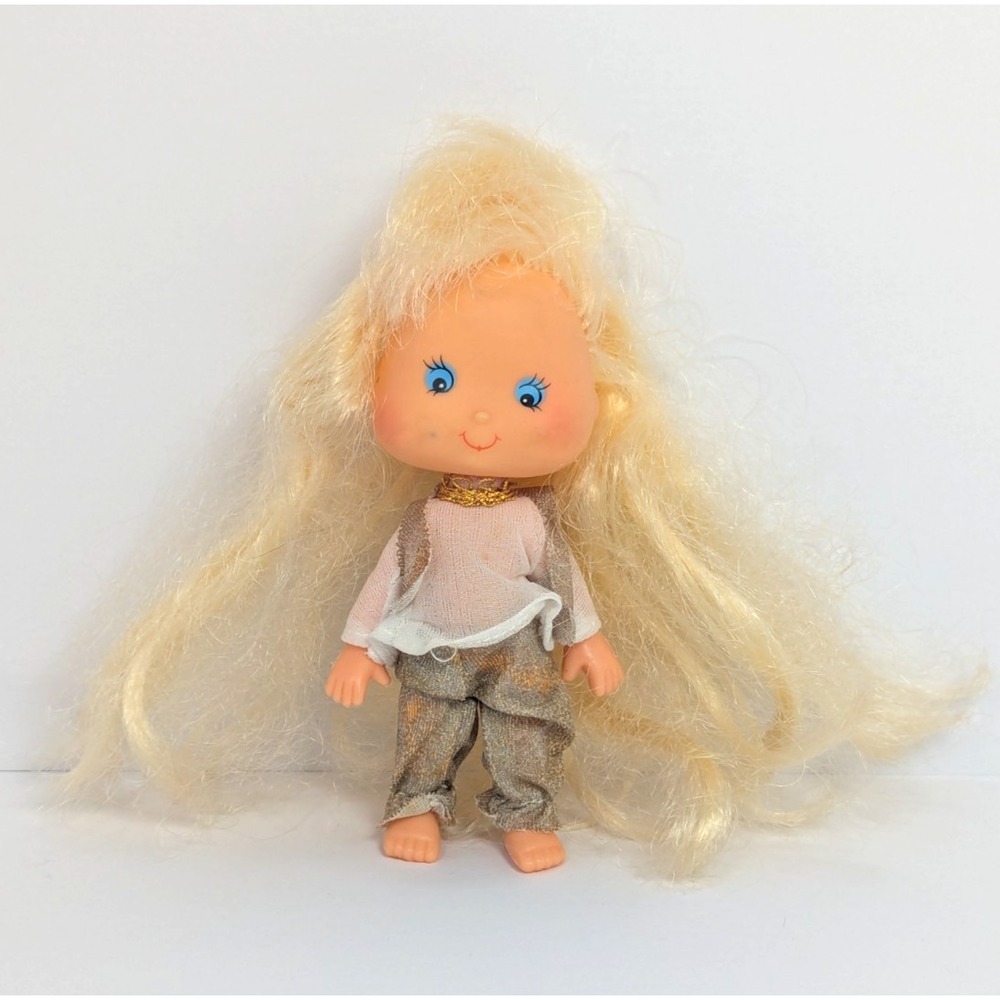 Vintage 5" Strawberry Shortcake Clone Doll Hong Kong Blonde Long Hair Blue Eyes